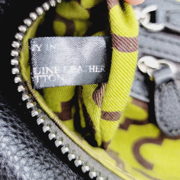 orYANY Black Pebbled Leather Half Moon Zip Hobo Handbag - Picture 13 of 13